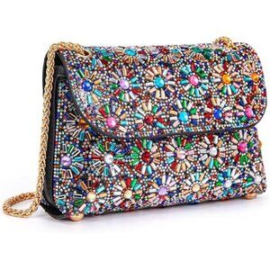 Crystals Rhinestone Evening Bag for Women Clutch Purse with Chain